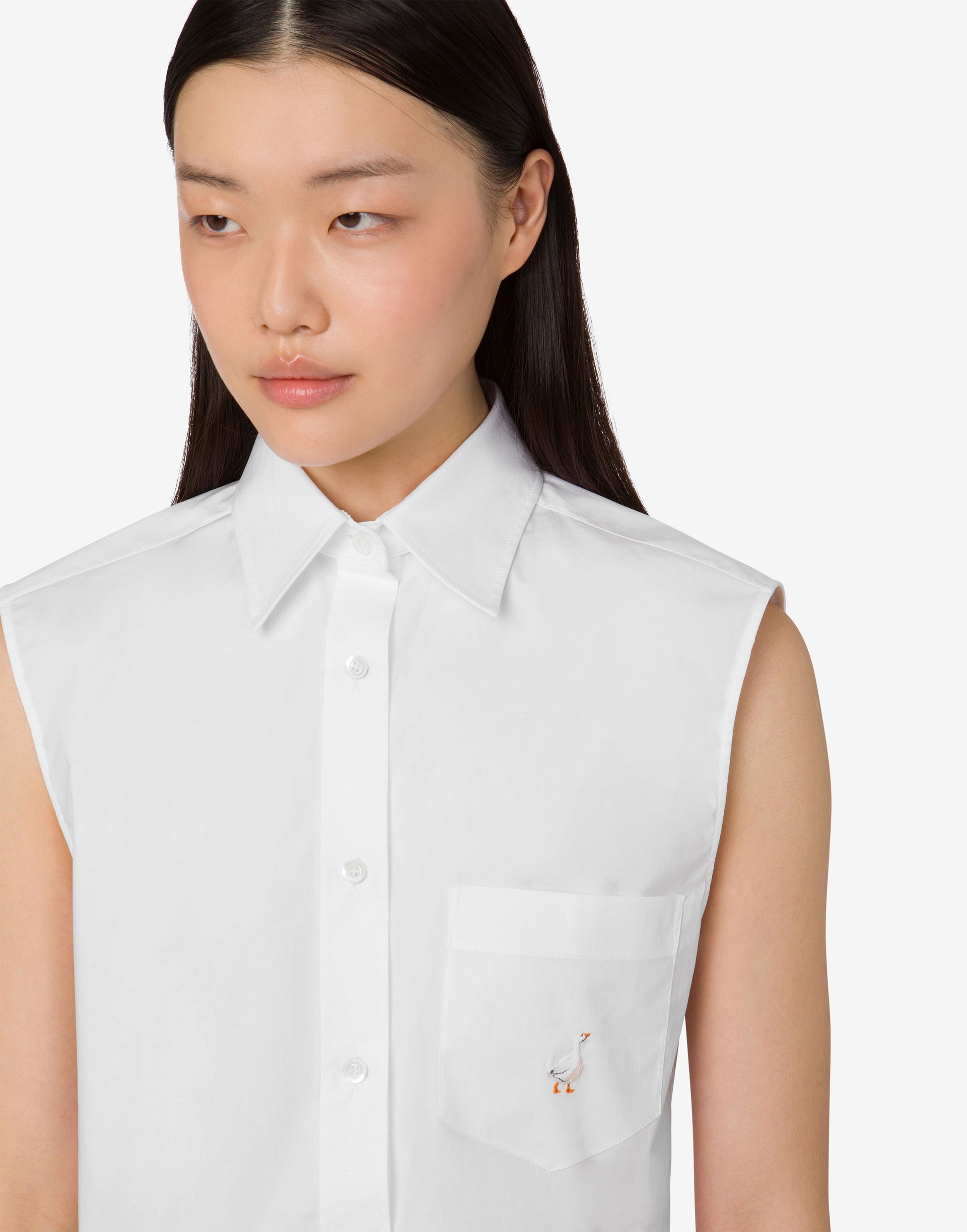 COTTON POPLIN CROP SHIRT GOOSE - 4