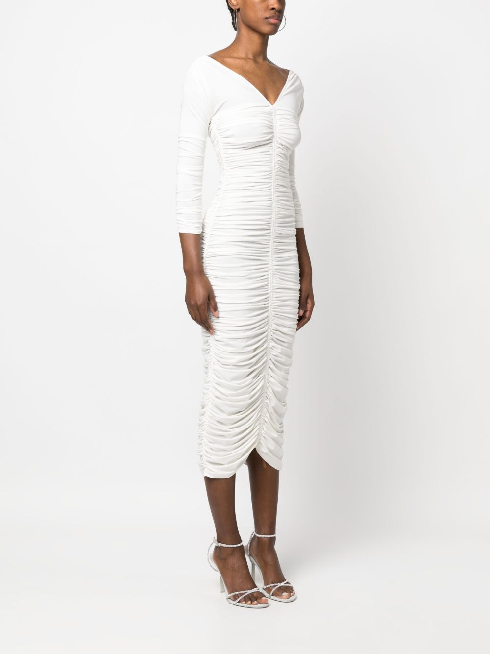 ruched-bodice midi dress - 3