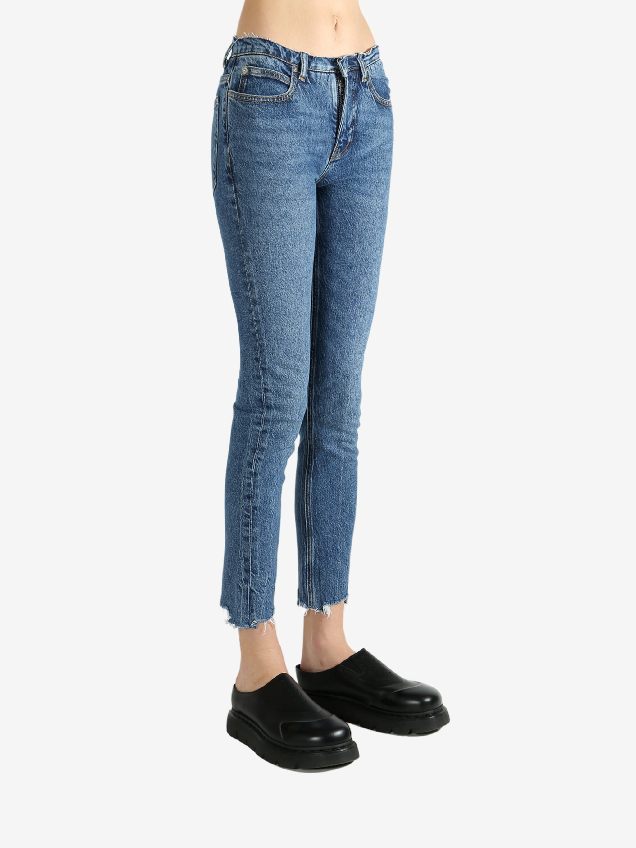 ALEXANDER WANG - Women Frayed Waistband Low Rise Skinny Jean - 2