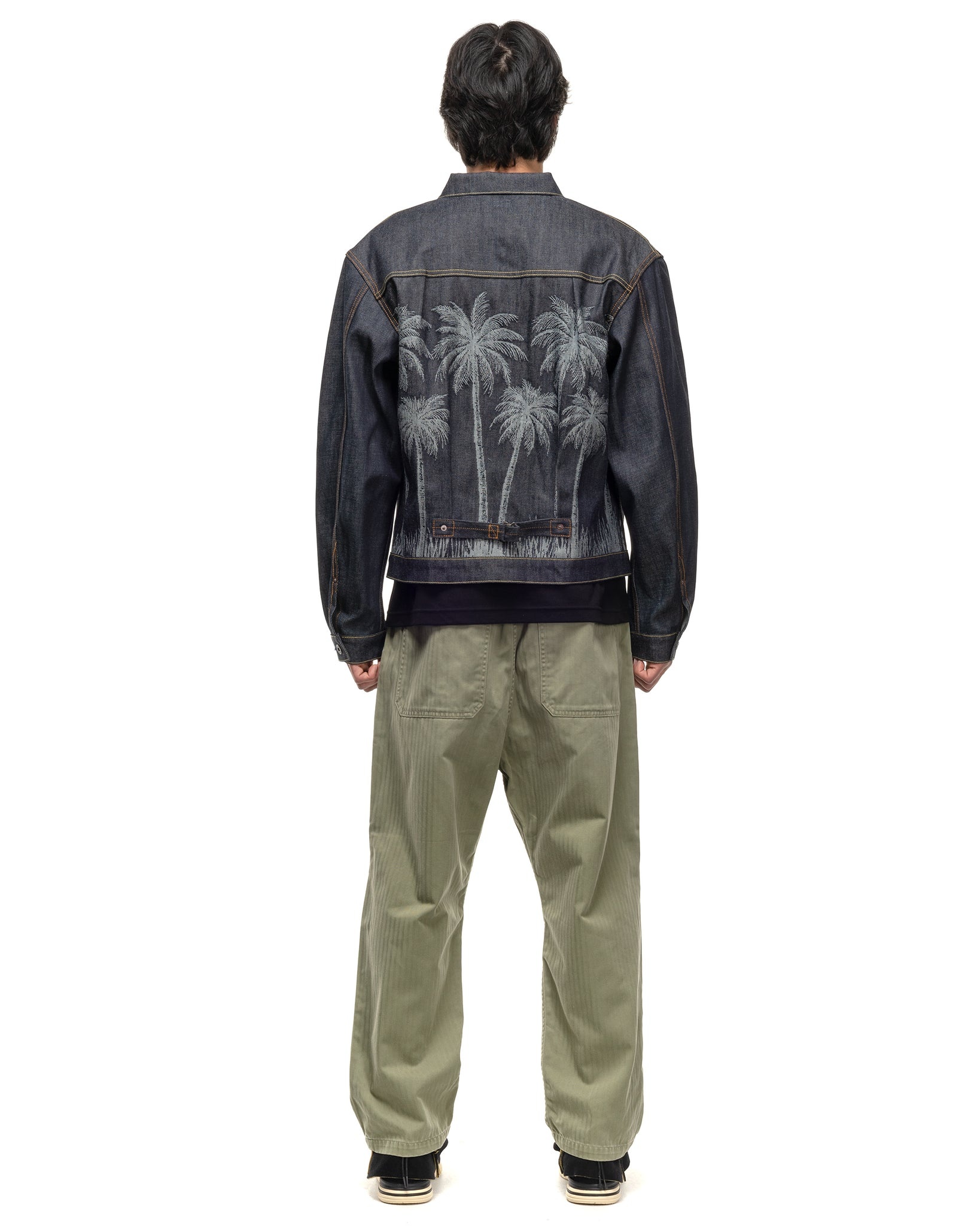12OZ PALM TREE JACQUARD DENIM 1ST JKT INDIGO - 4