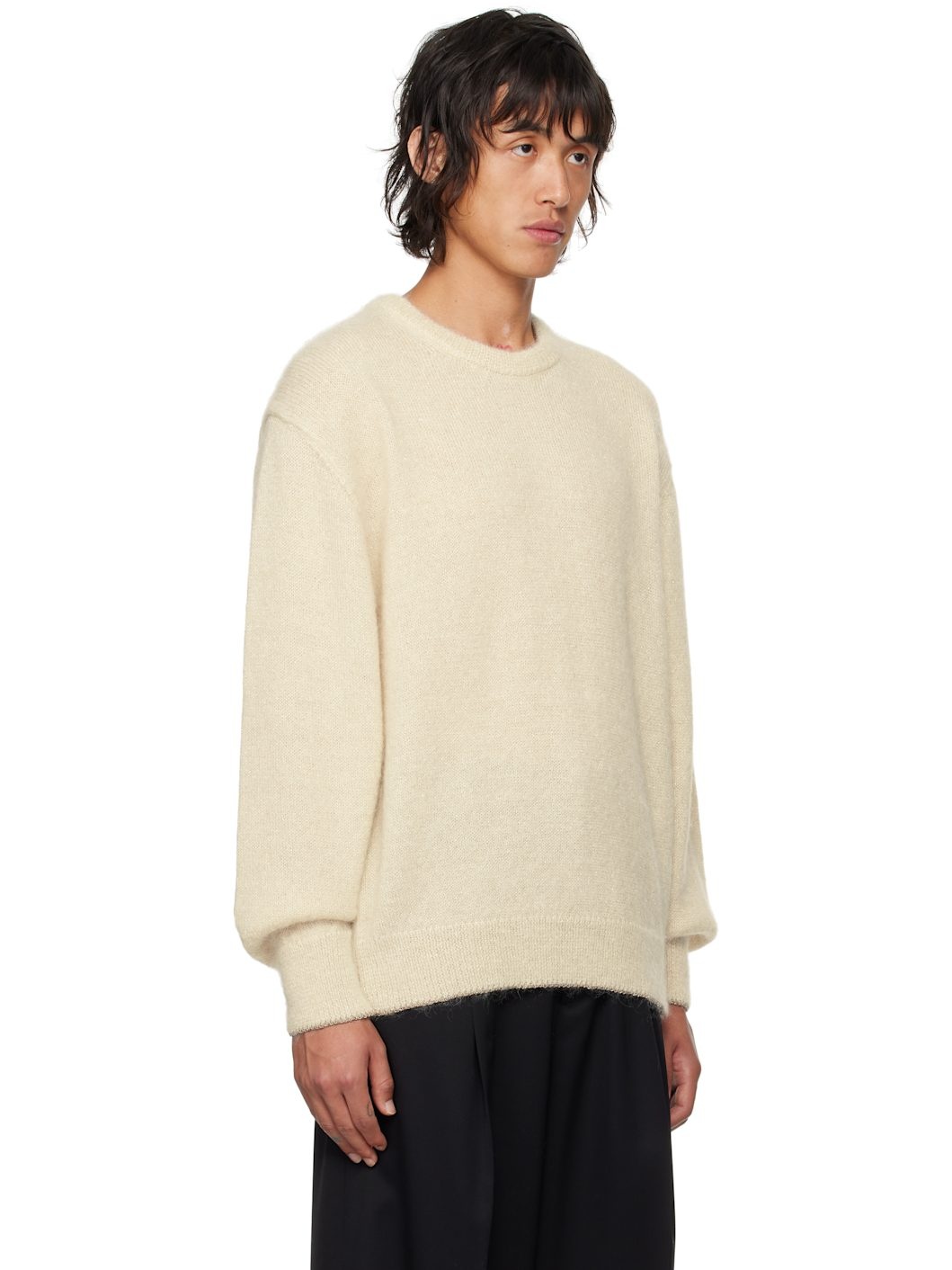 Off-White Mohair Glitter Knit Sweater - 2