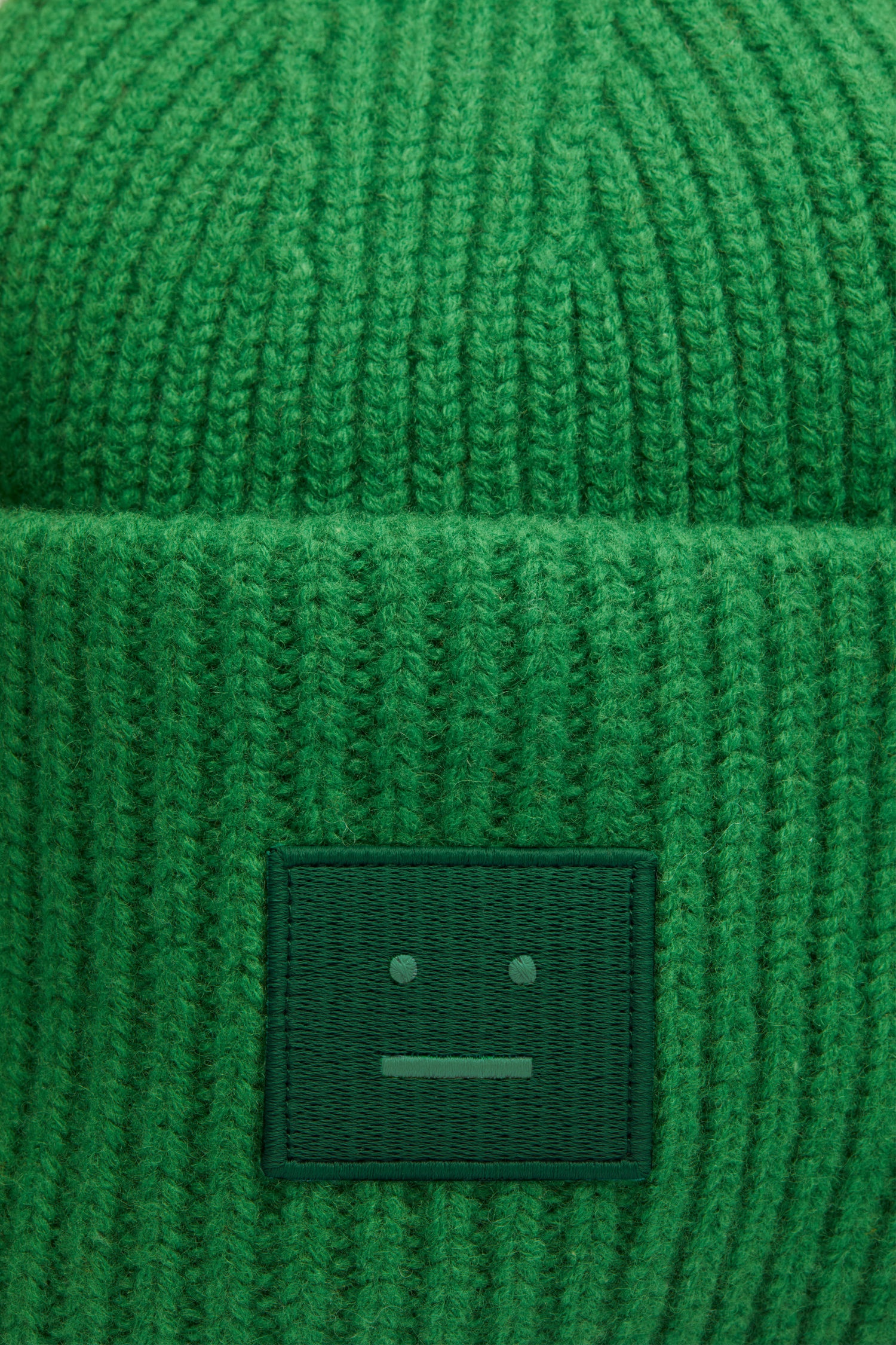 Rib knit beanie hat deep green - 3