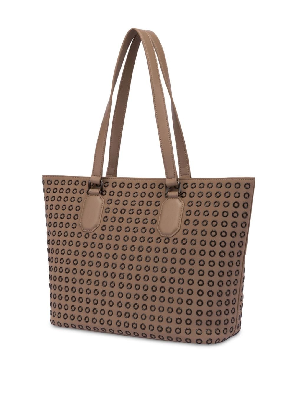 logo-lettering eyelet tote bag - 2