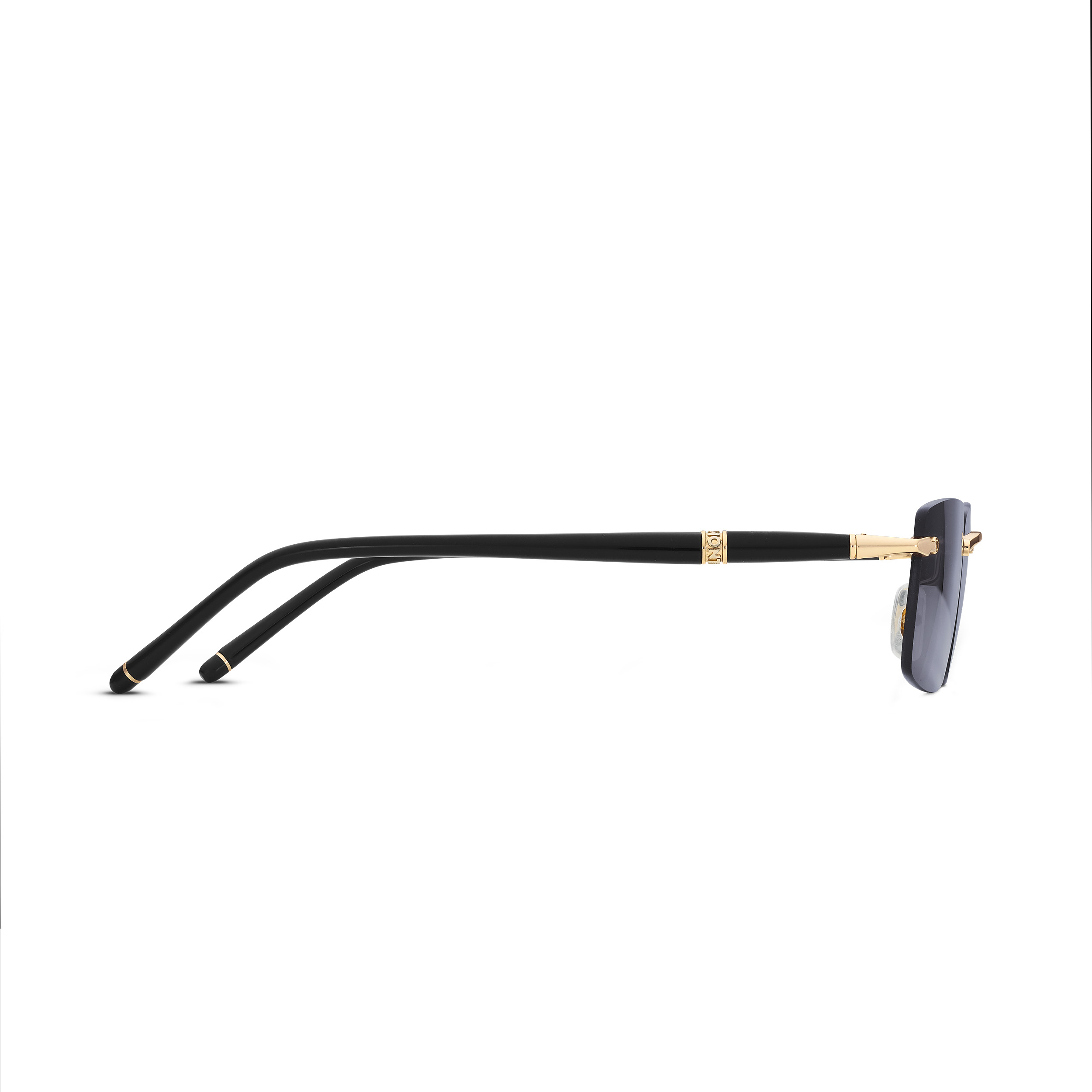 Rectangular Sunglasses with Gold-Colored Metal Frame - 2