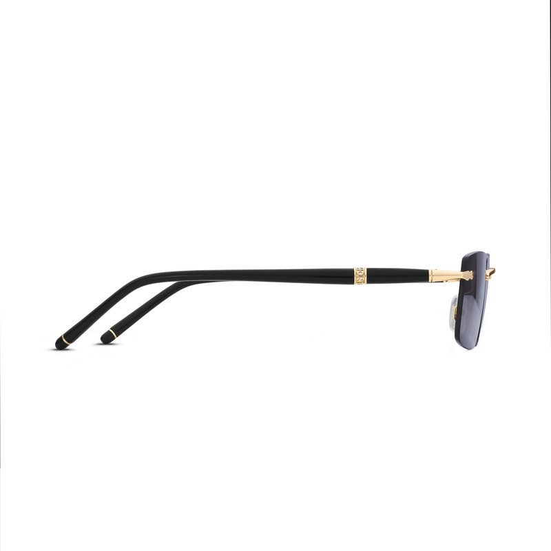 Montblanc Rectangular Sunglasses with Gold-Colored Metal Frame outlook