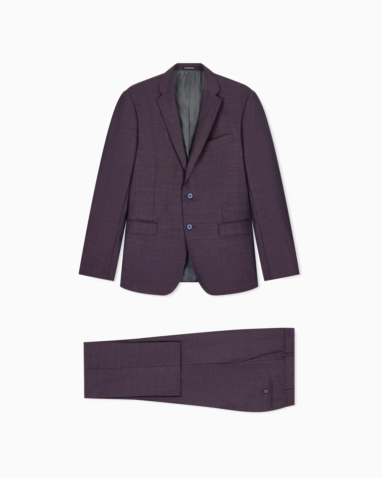 LINED SUIT IN VIRGIN WOOL WITH BASKET WEAVE EFFECT - 1