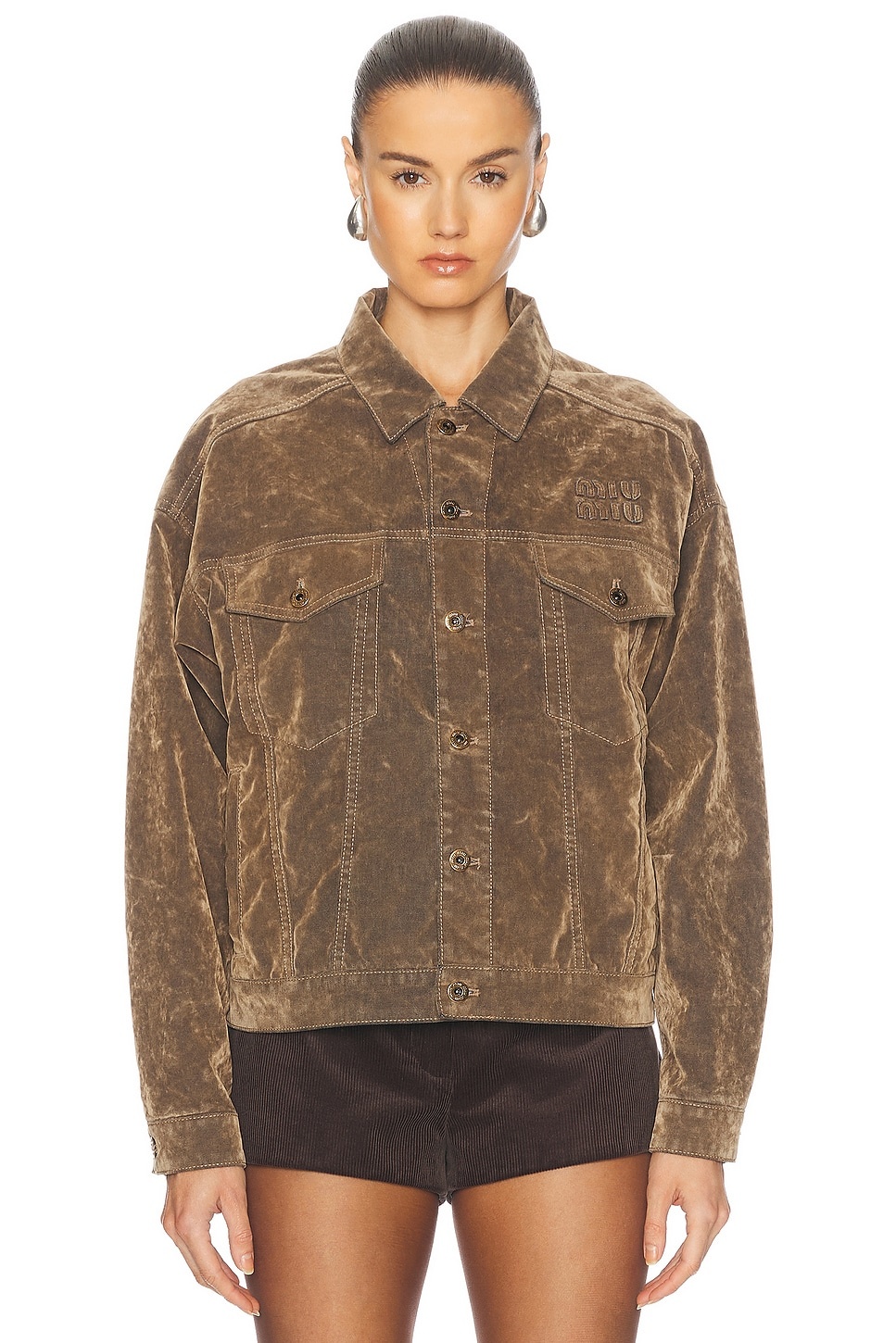 Velvet Button Up Top - 2