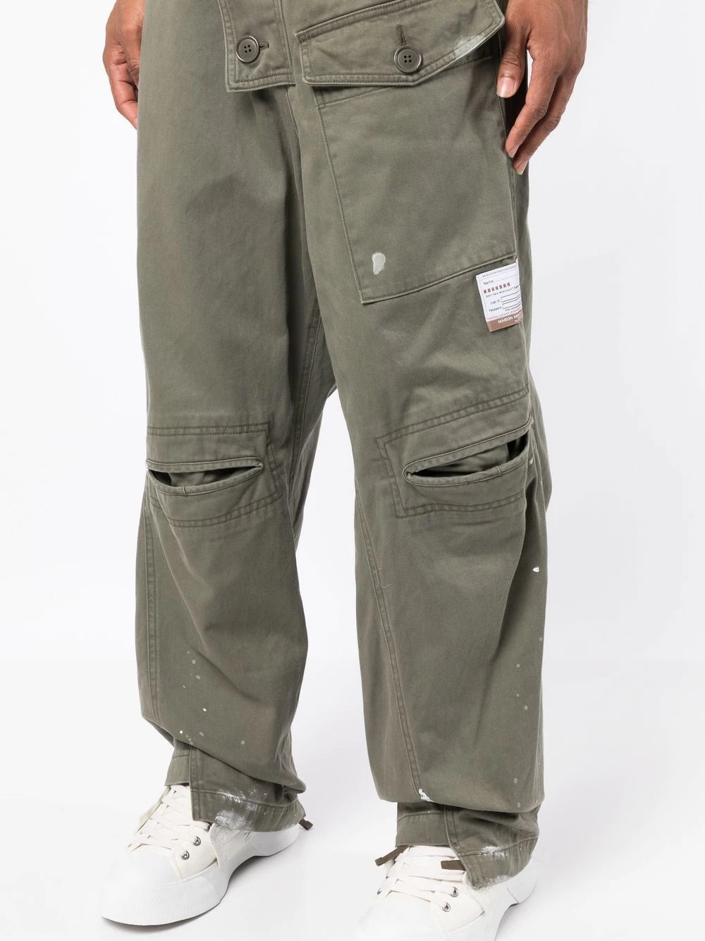 asymmetric logo-patch detail trousers - 5