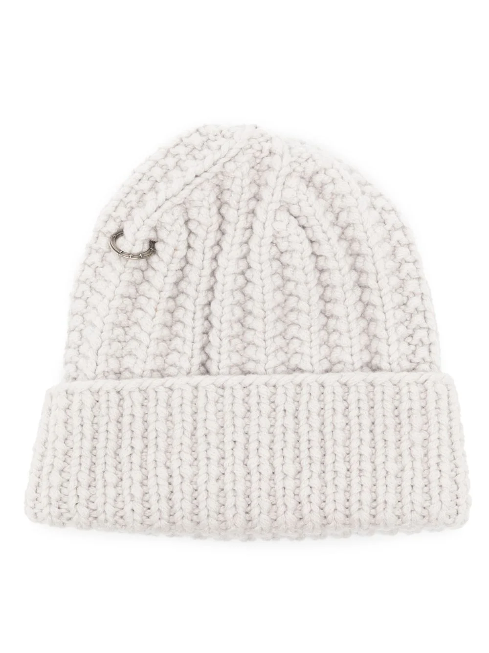 ring-detail ribbed beanie - 1
