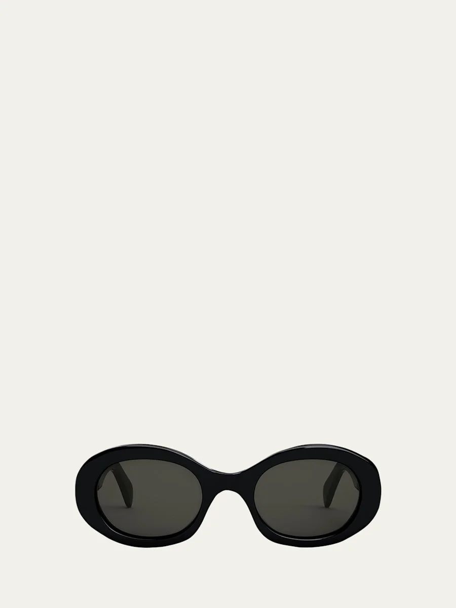 Triomphe Logo Oval Acetate Sunglasses - 1