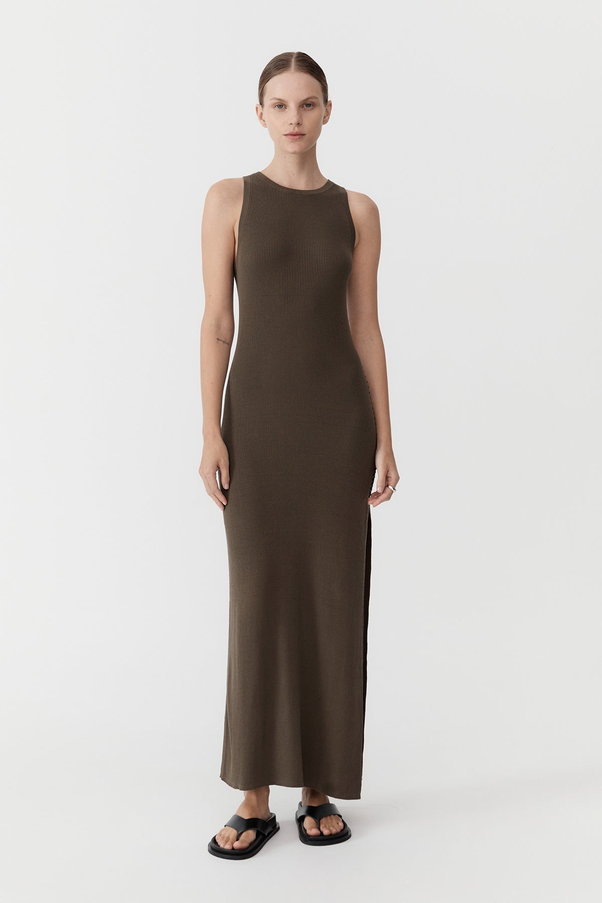 Stitch Detail Dress - Kelp - 2