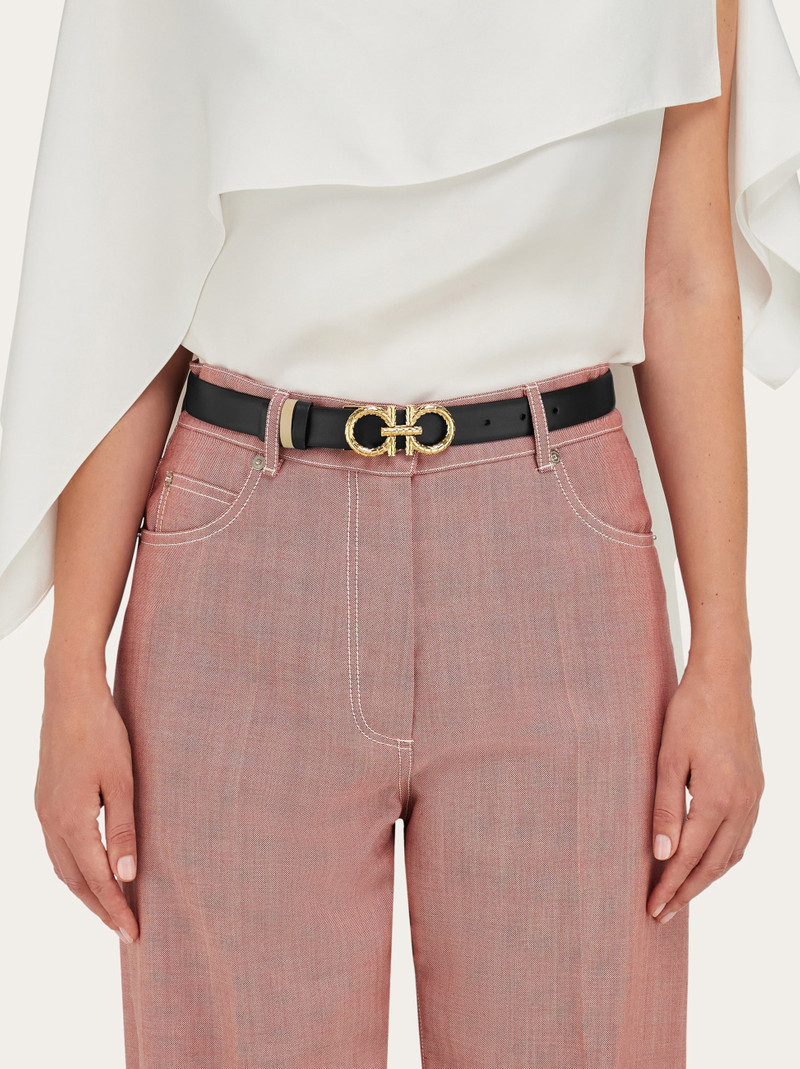 Adjustable and reversible Gancini belt 4