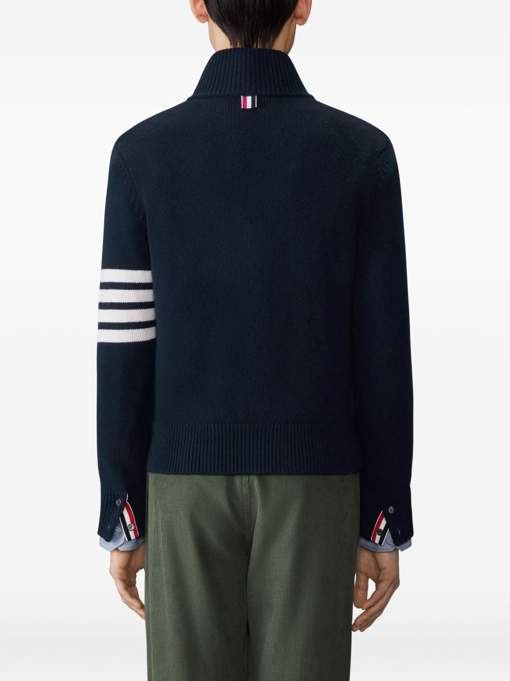 stripe-detail half-zip sweater - 4