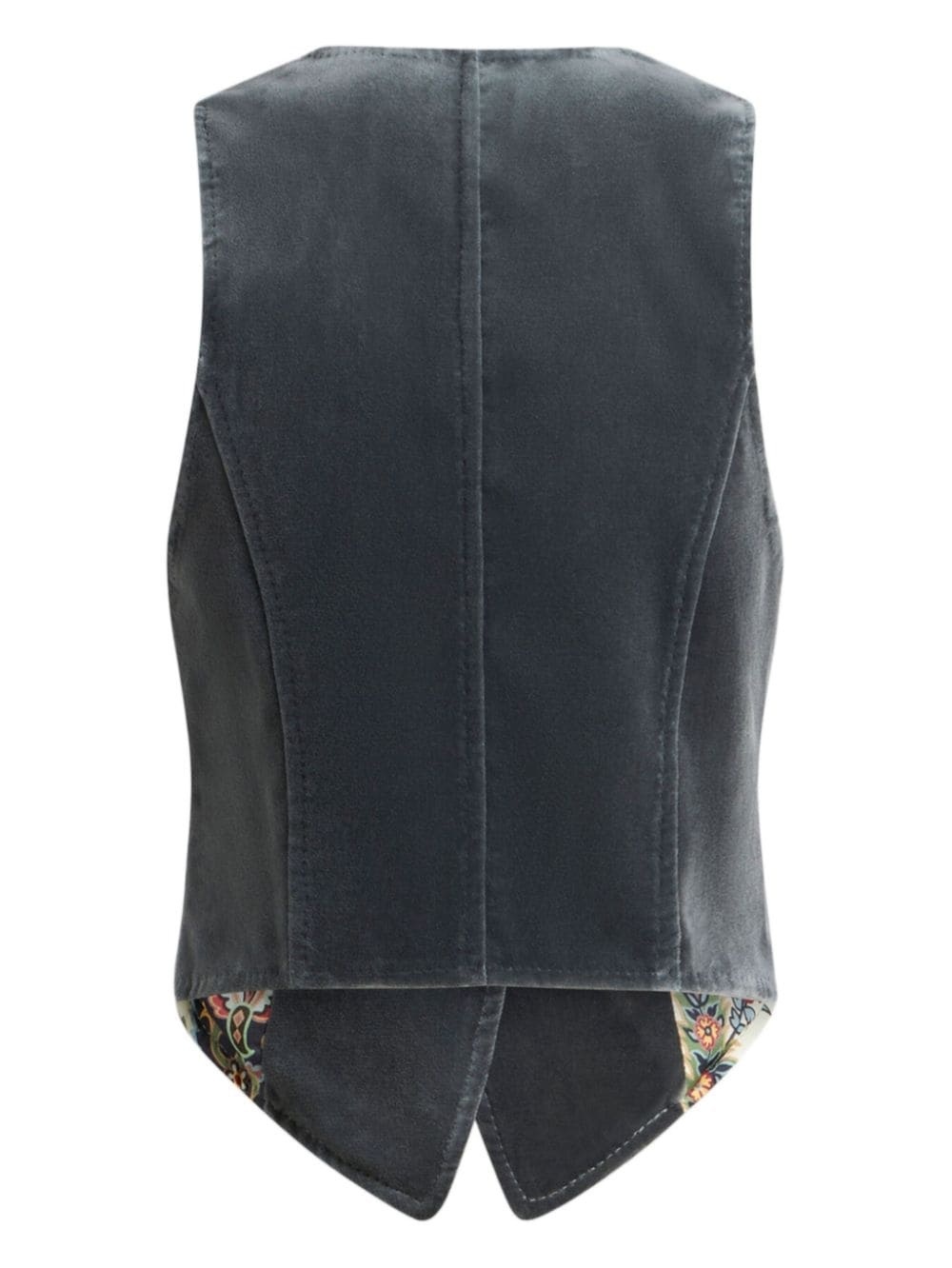 V-neck velvet waistcoat - 6