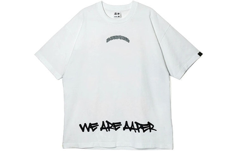 Li-Ning x Aape BadFive 그래픽 느슨한 적합 티셔츠 'White' AHSR751-2 - 1
