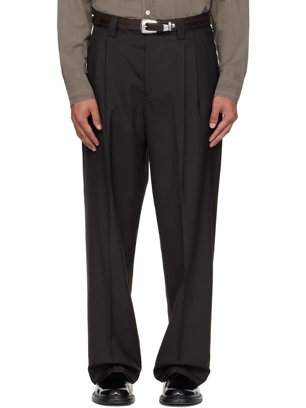 Brown Classic Trousers - 1