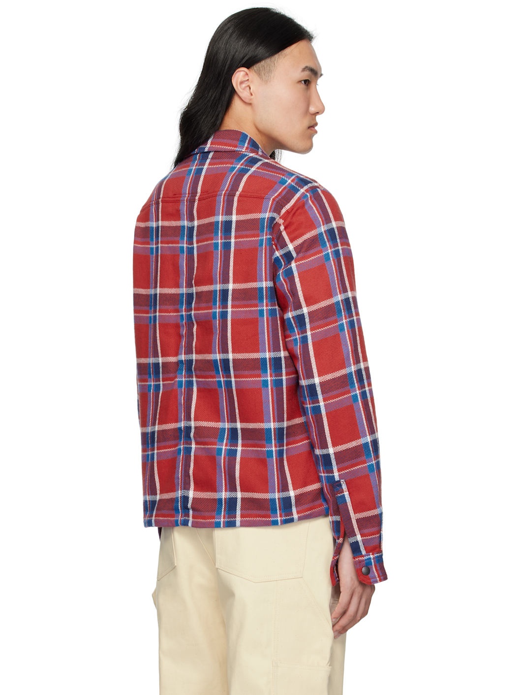 Red & Navy Hollywood Cropped Overshirt - 3