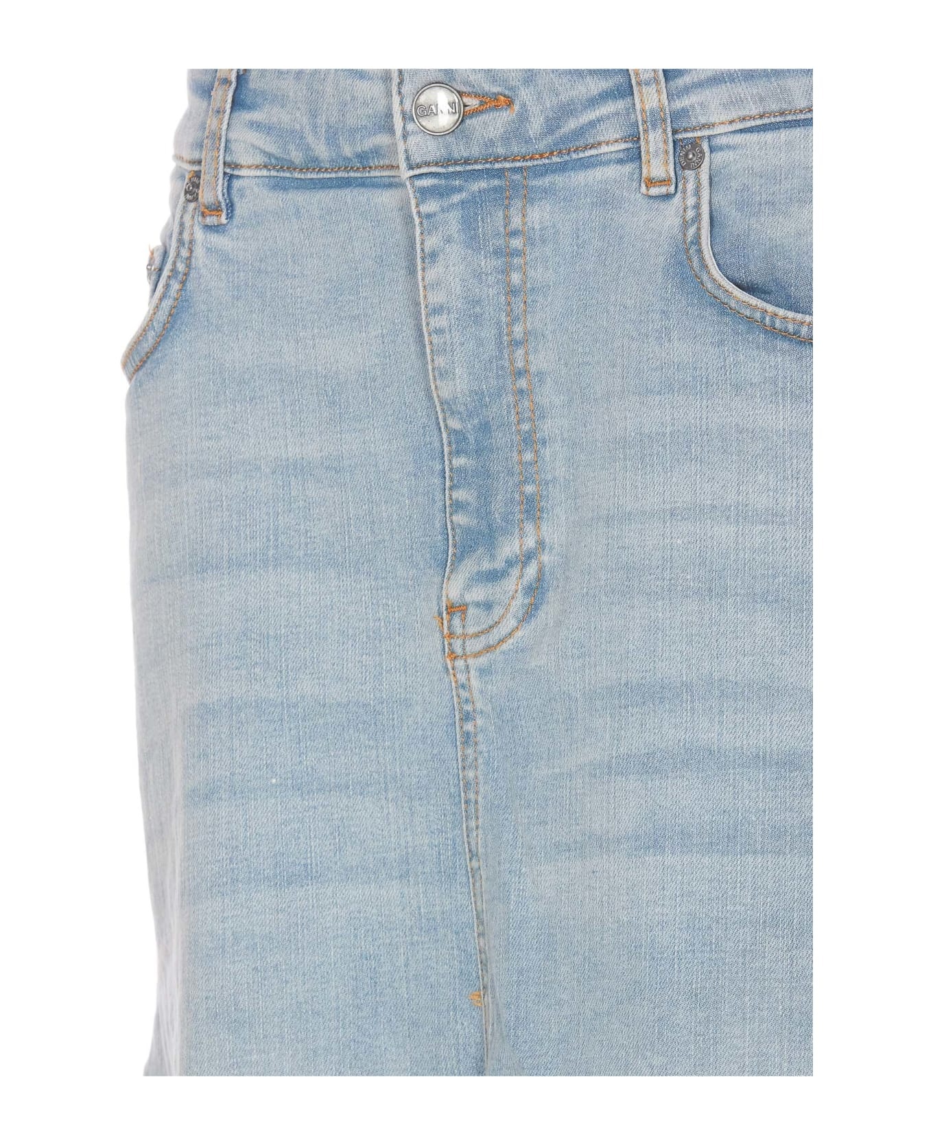 Denim Midi Skirt - 4