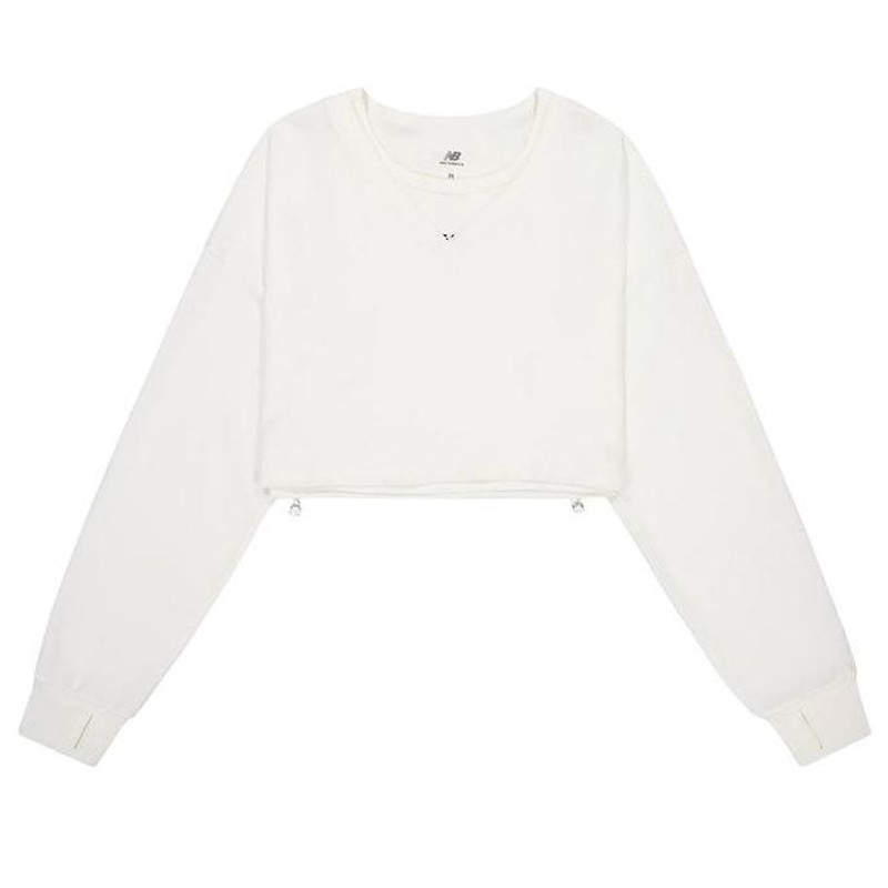 (WMNS) New Balance Crewneck Short With Long Sleeve 'Ivory' NDE24272-IV - 1