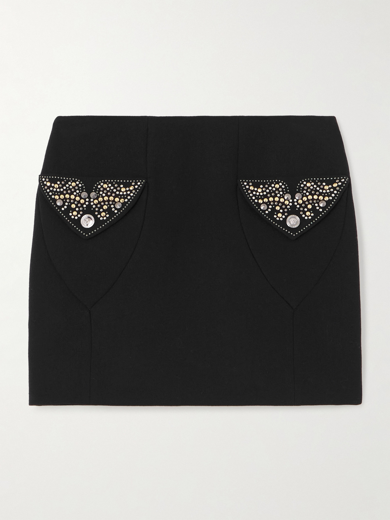 Studded Wool-crepe Midi Skirt - 1