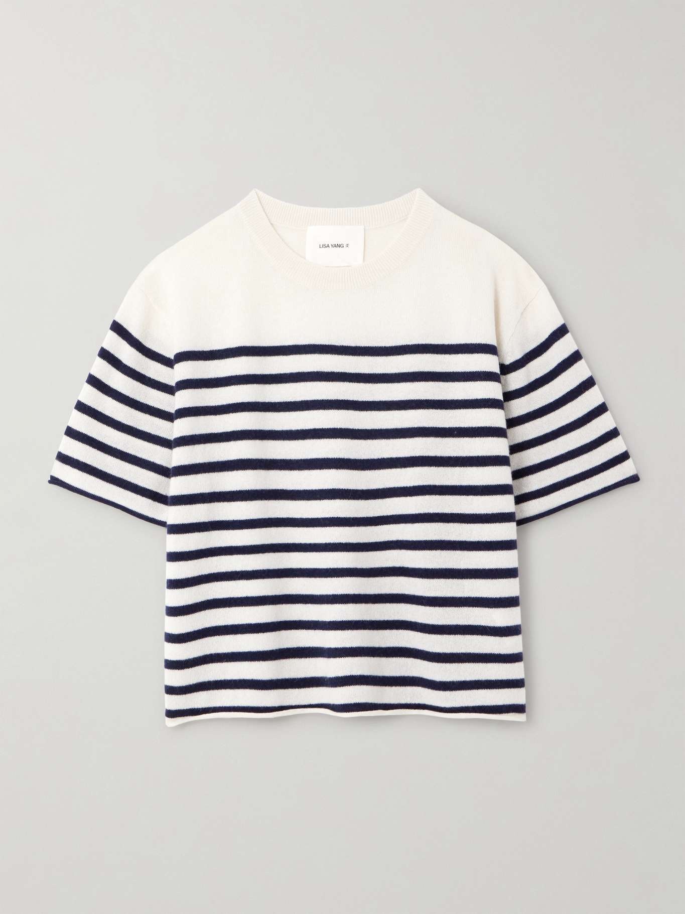 Cila striped cashmere T-shirt Cream - 1