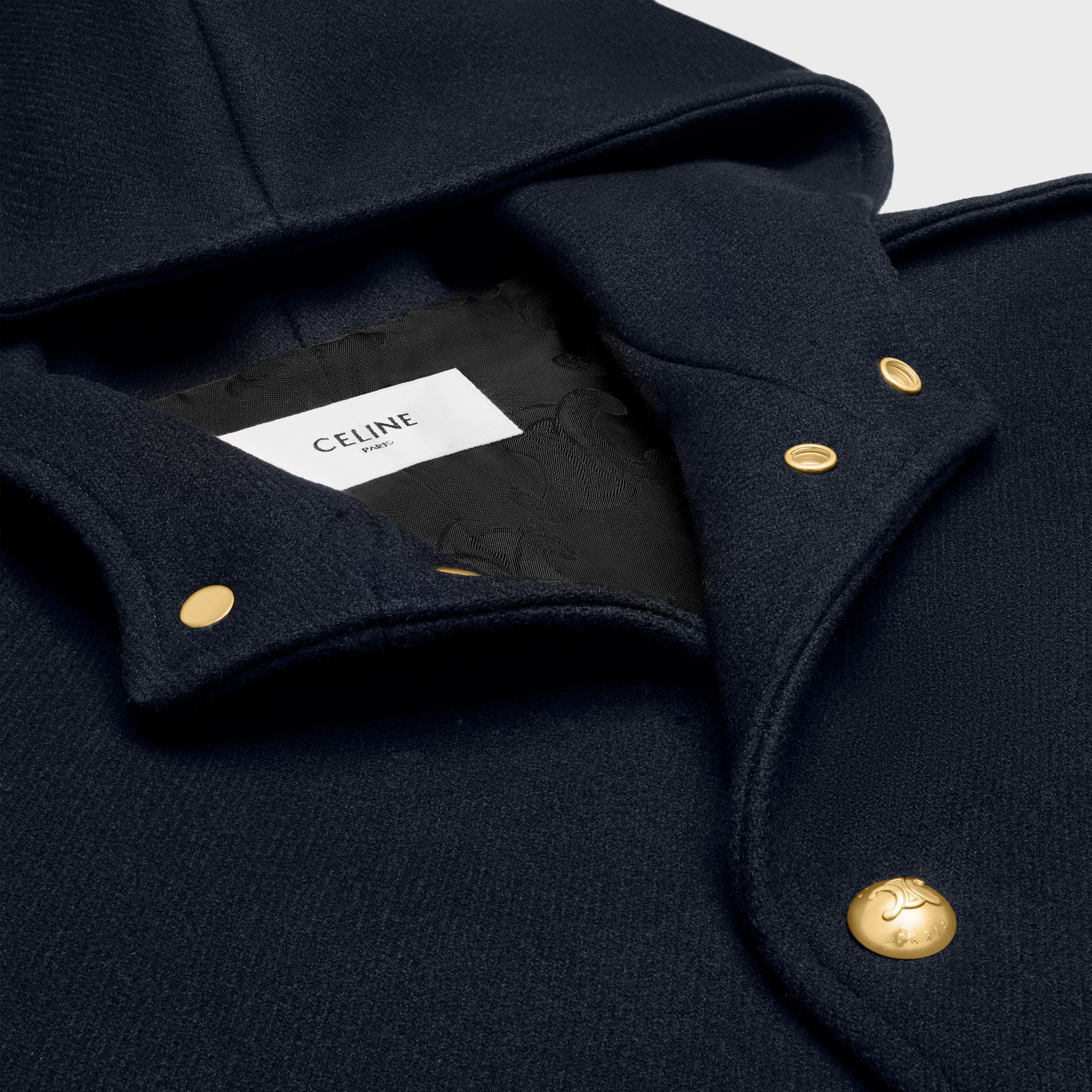 hooded Triomphe coat in wool felt - 3