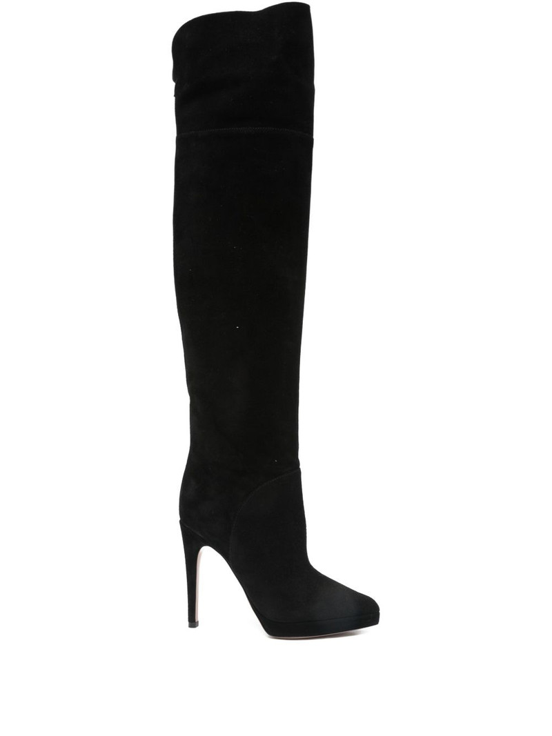 100mm suede knee-high stiletto boots 1