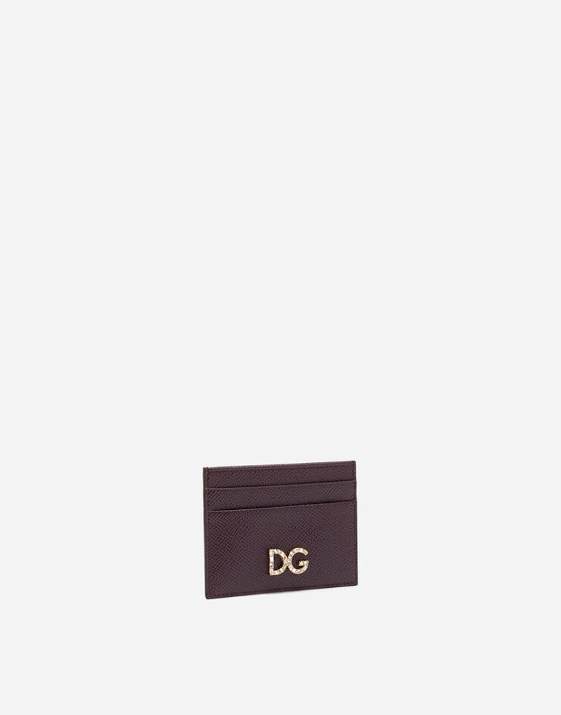 Dolce & Gabbana Credit card holder with DG rhinestones in dauphine calfskin outlook