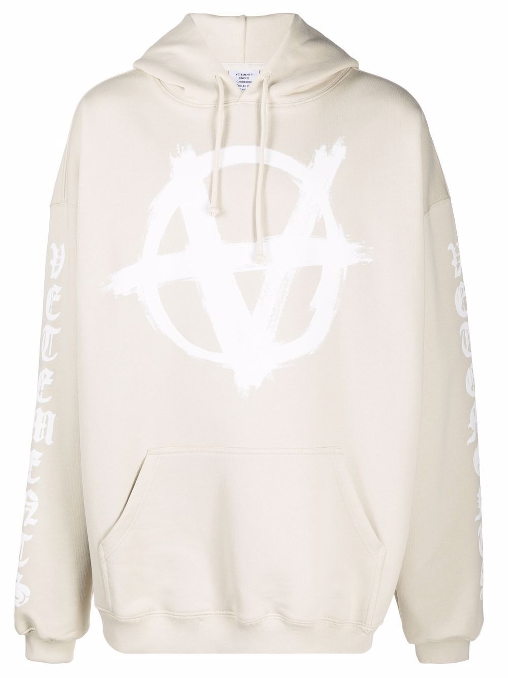 Anarchy logo-print fleece hoodie - 1