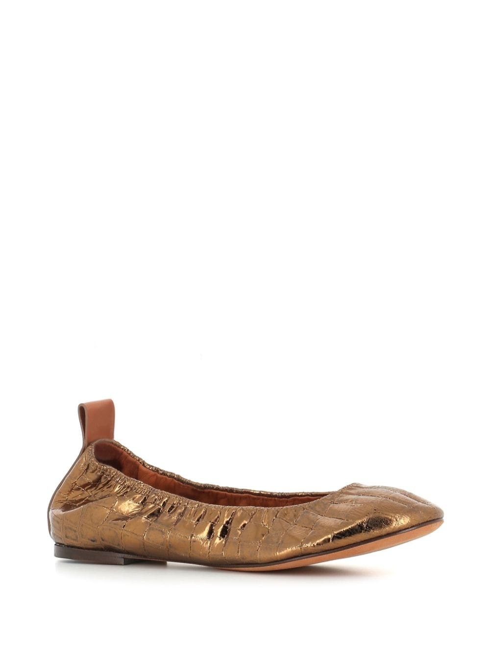 crocodile-effect leather ballet shoes - 2