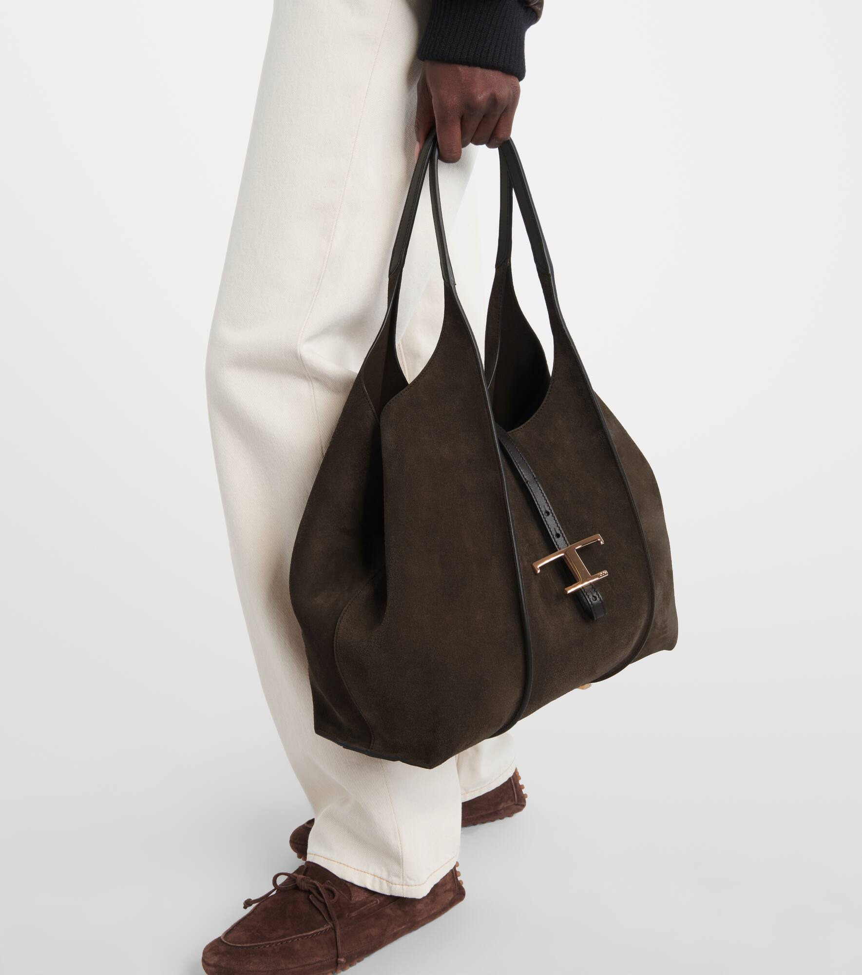 T Timeless Medium suede tote bag - 6
