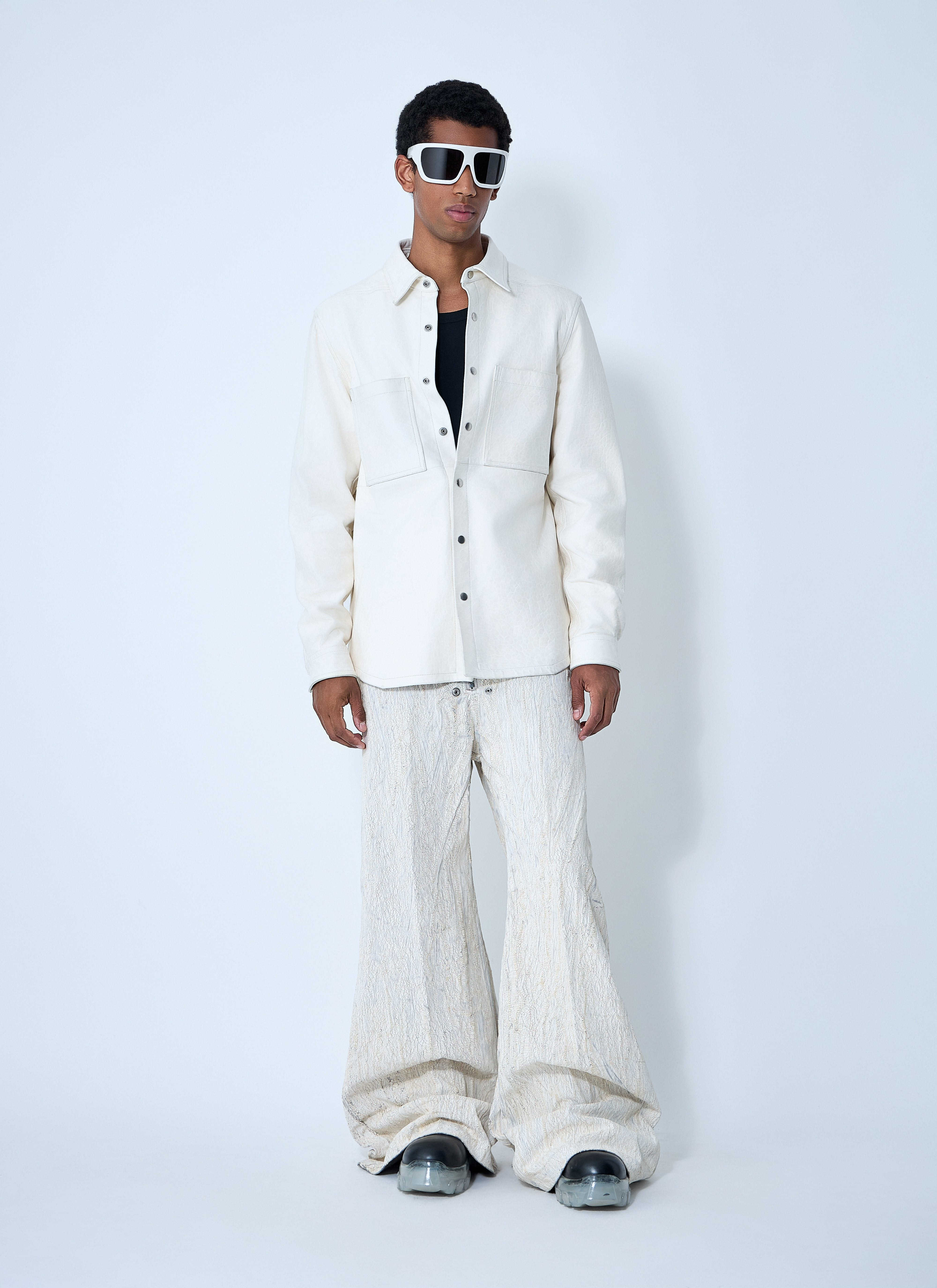 Rick Owens Men Leather Shirt - 2