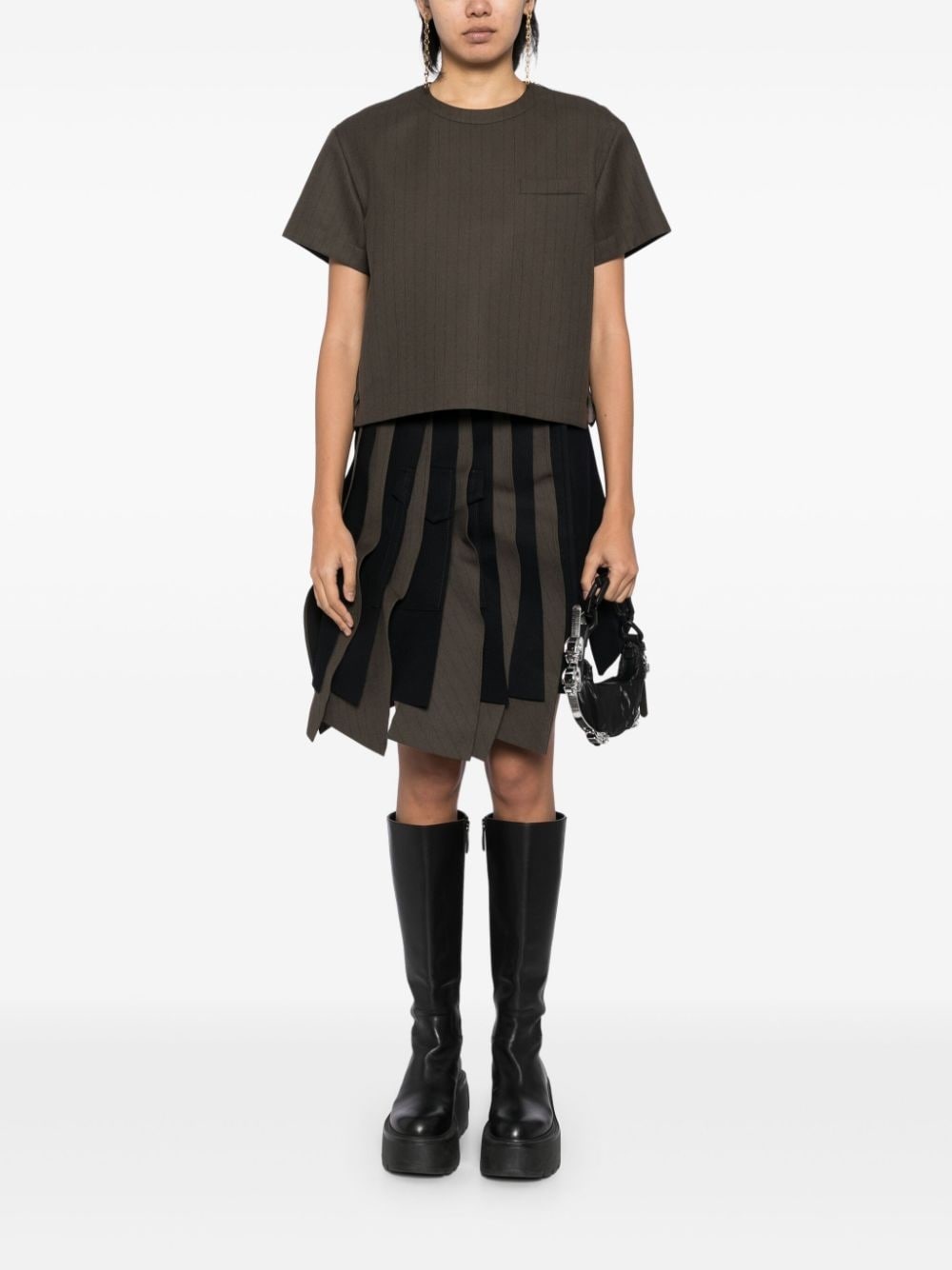 asymmetric pleated wool skirt - 2