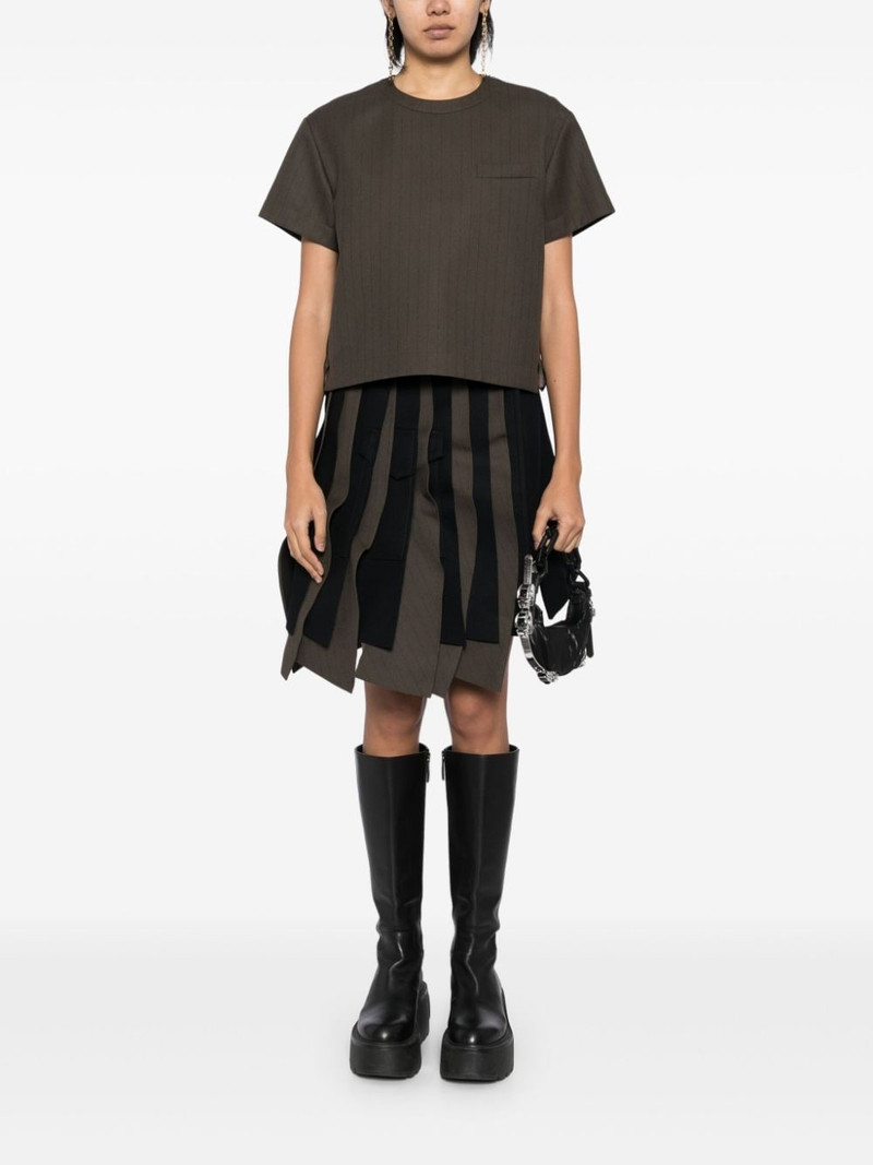 sacai asymmetric pleated wool skirt outlook