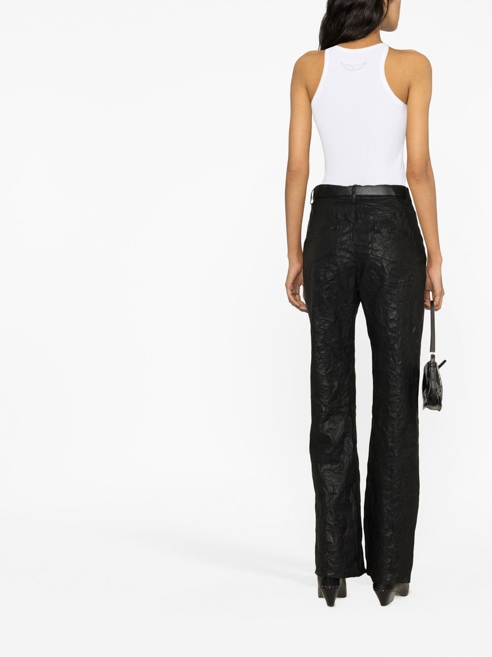 Evy crinkled leather trousers - 3