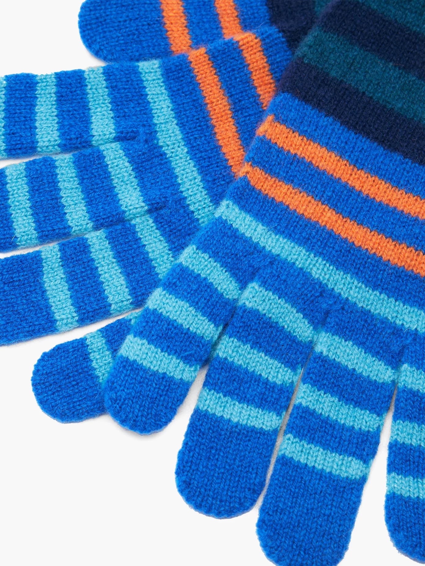 Logo-label striped-wool gloves - 3