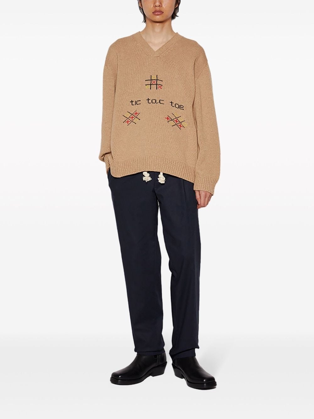 Tic-tac-toe wool jumper - 2