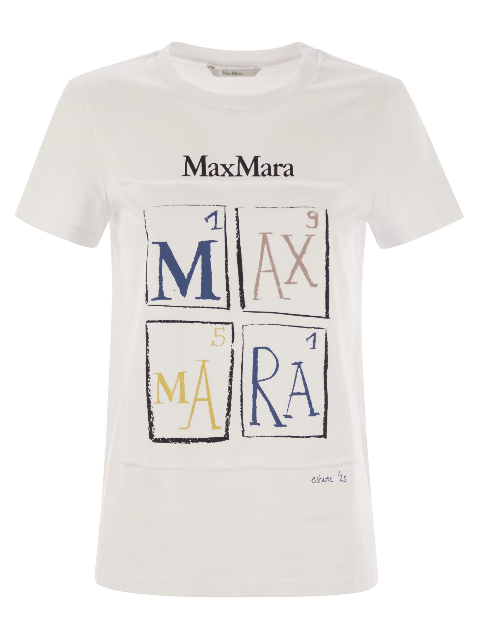 Maxmara Women Colibri - Cotton T-Shirt With Front Print - 1