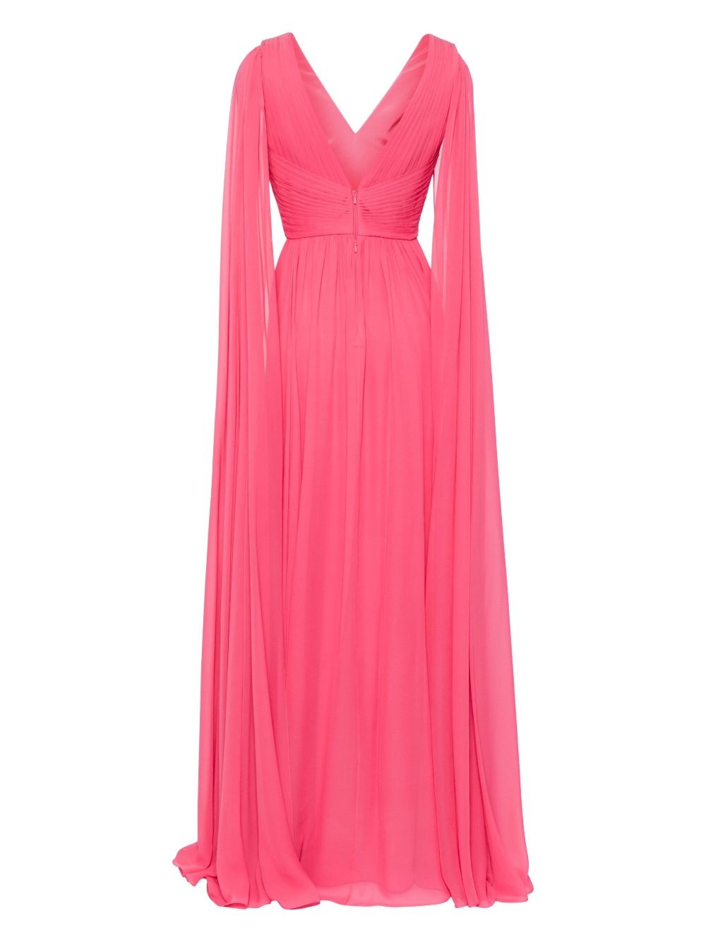 V-neck chiffon silk gown - 2