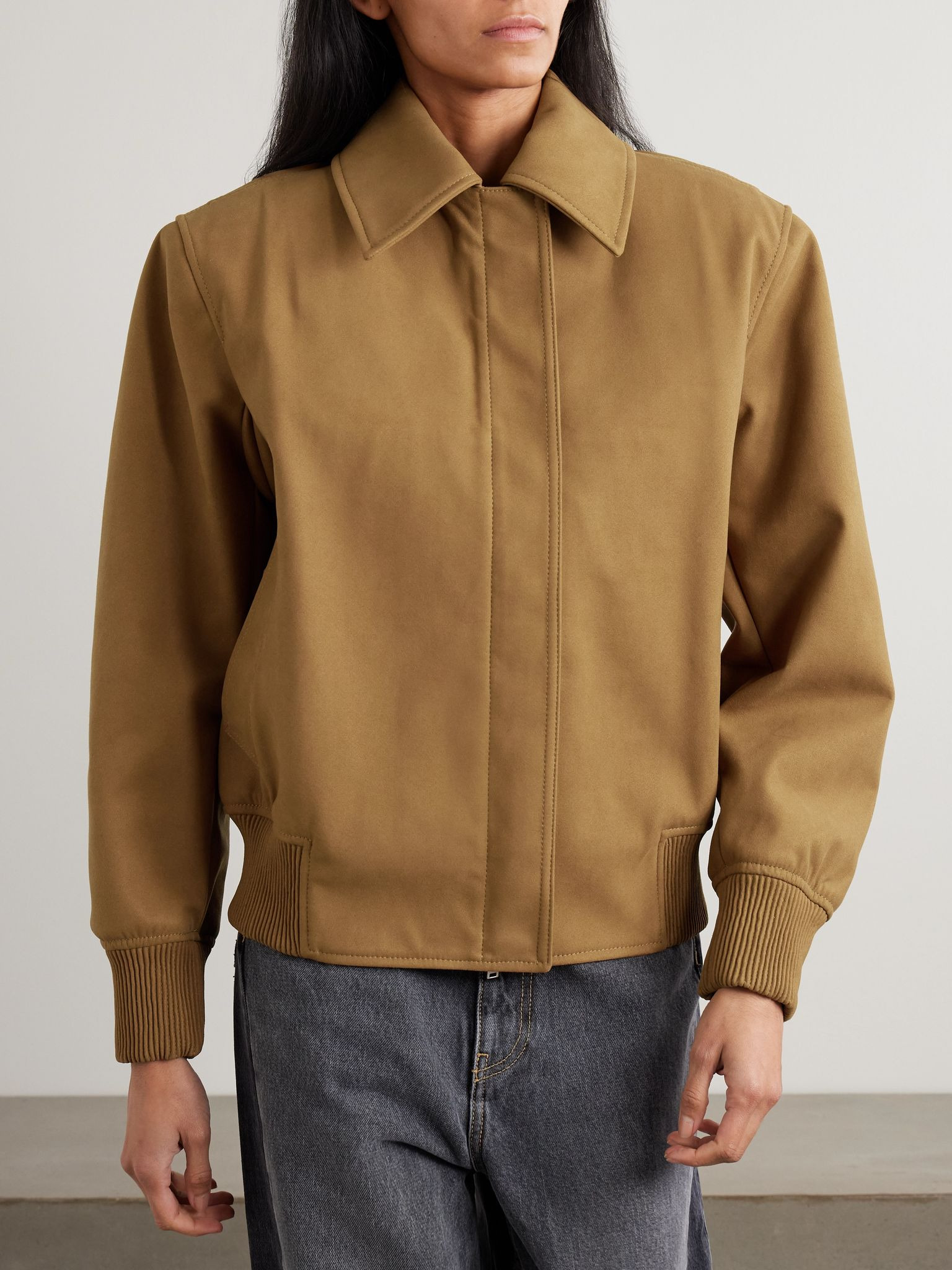 Oversized bomber jacket Tan - 3