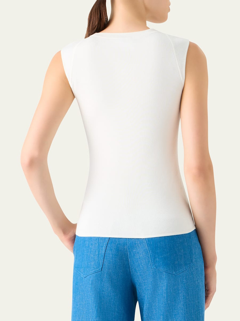 AKRIS Sleeveless Fitted Silk Knit Top outlook