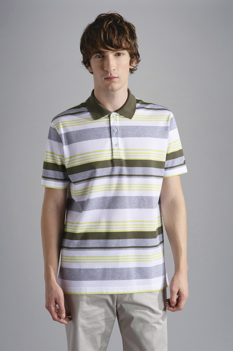 COTTON PIQUÉ POLO SHIRT WITH STRIPED PATTERN 6