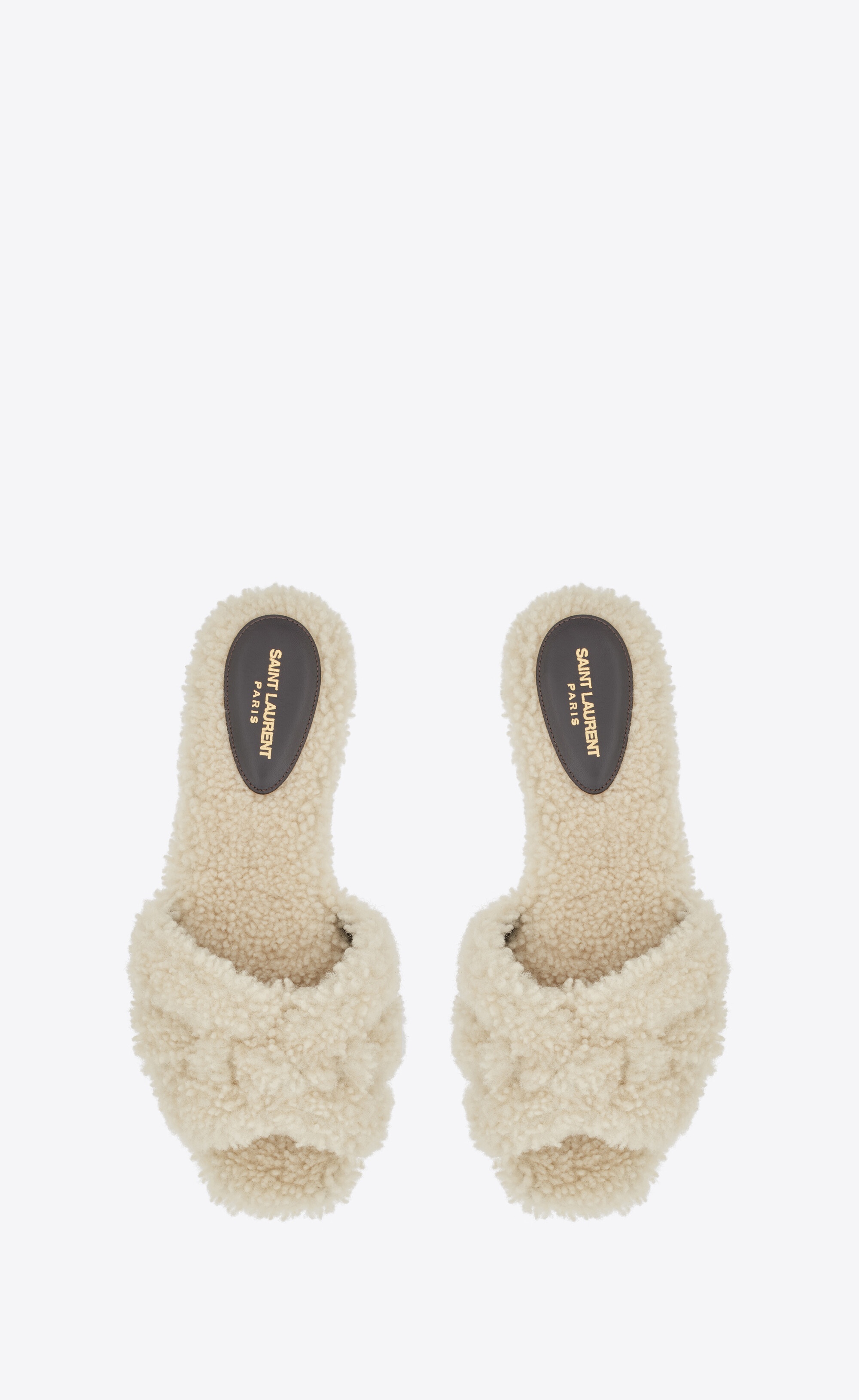 shearling flat slides - 3