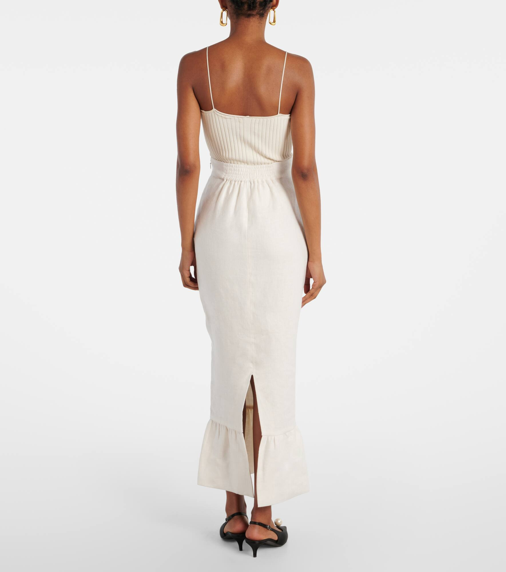 Matilda tiered linen pencil skirt - 3