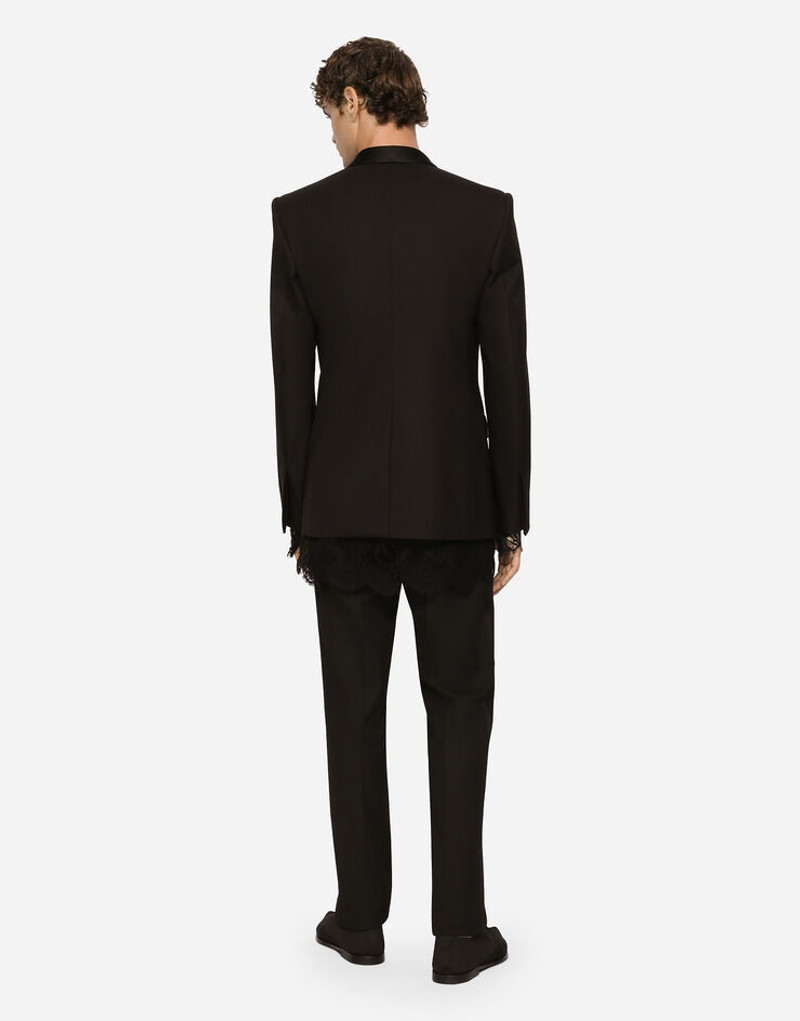 Tailored stretch wool tuxedo pants 5
