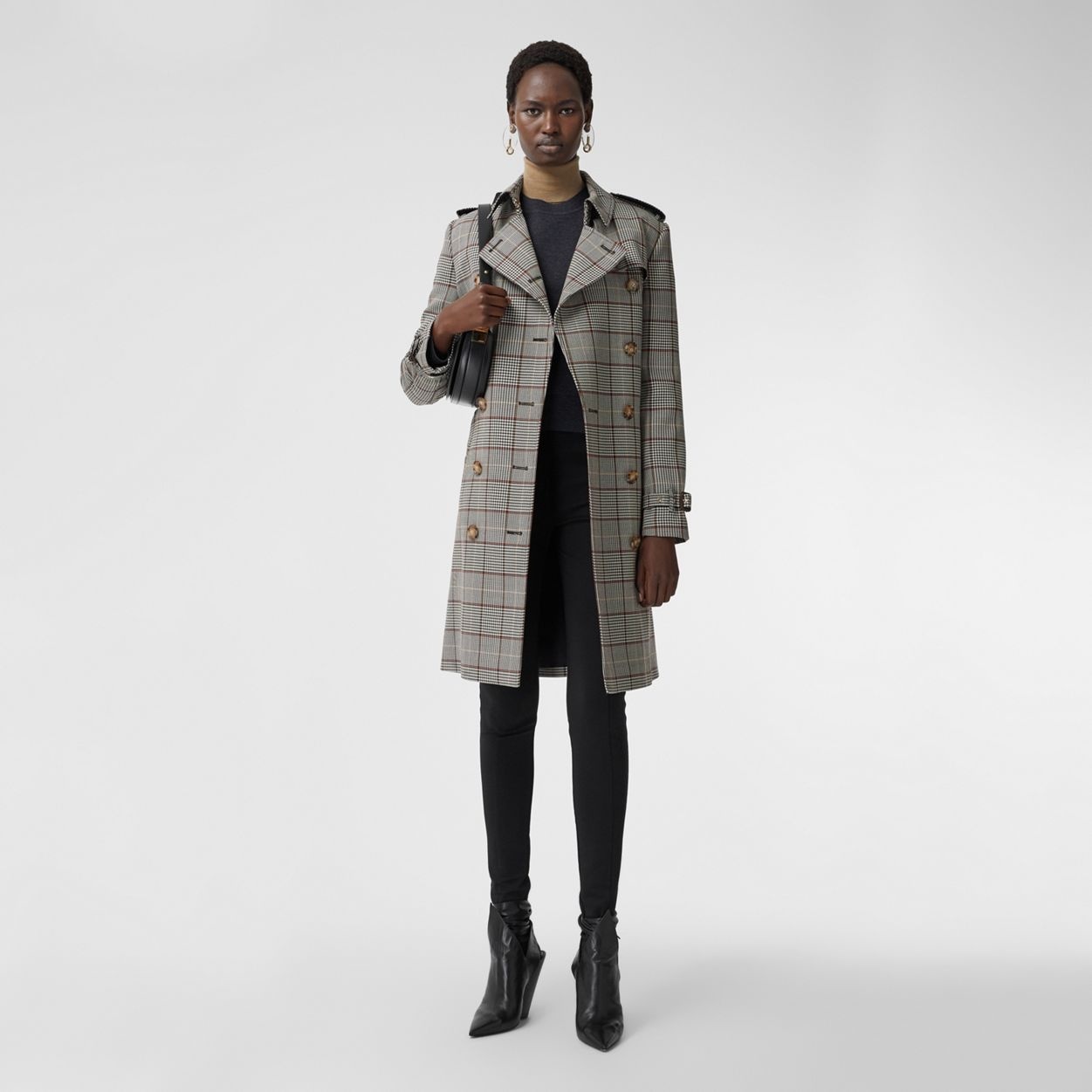 Prince of Wales Check Wool Trench Coat - 2