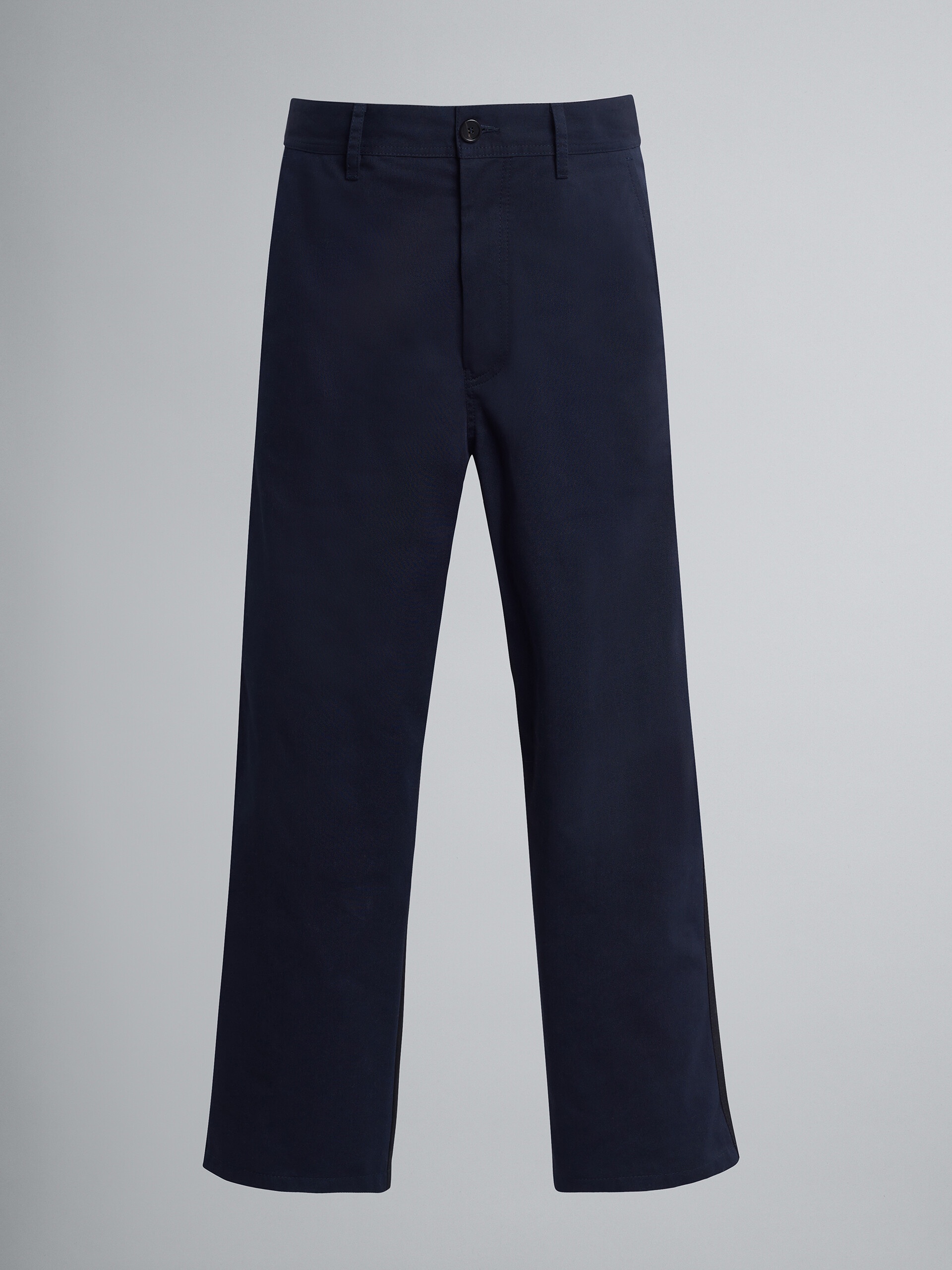 GABARDINE AND COTTON TWILL CROPPED TROUSERS - 1