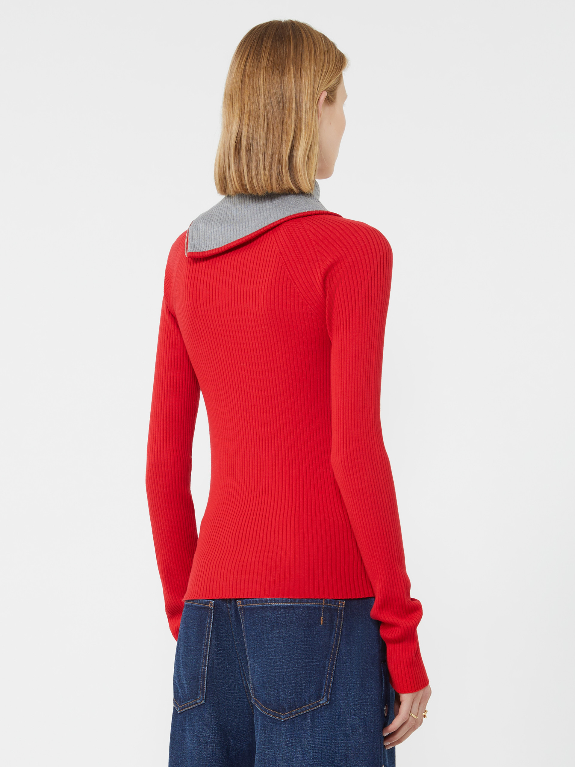 PINNA Sweater with zip-up high neck detail - 4