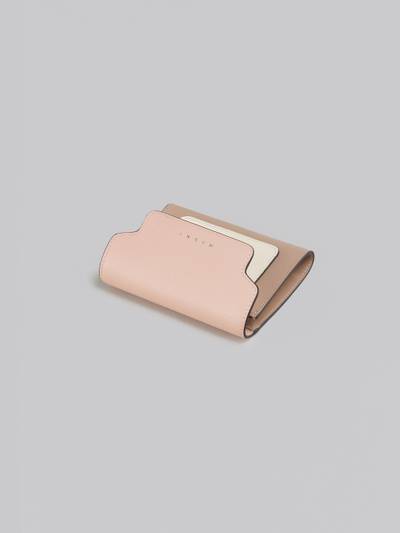 Marni PINK WHITE AND BEIGE SAFFIANO LEATHER WALLET outlook