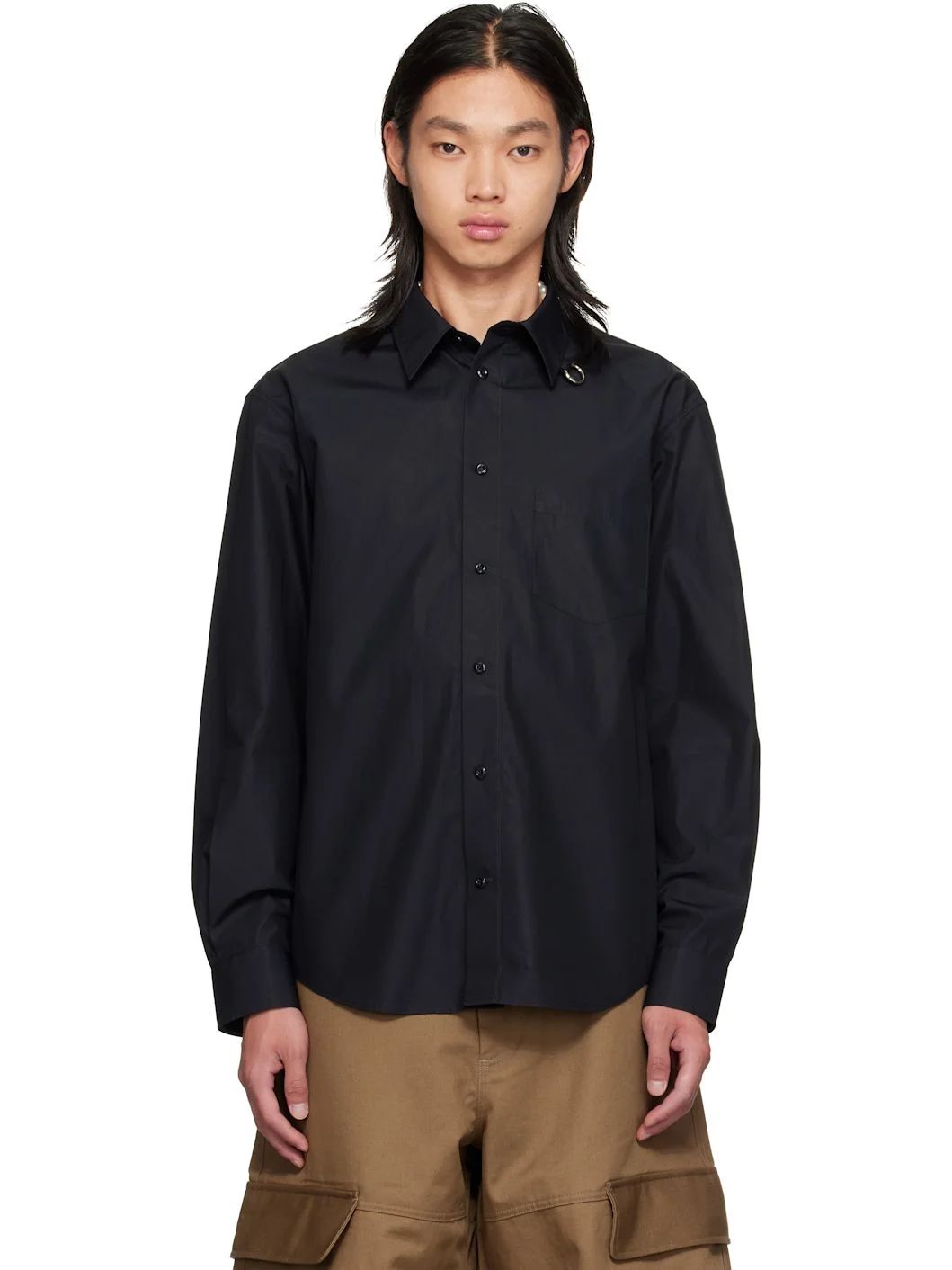 Black Split Ring Classic Shirt - 1